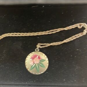 Hand Carved Pewter pendant with chain